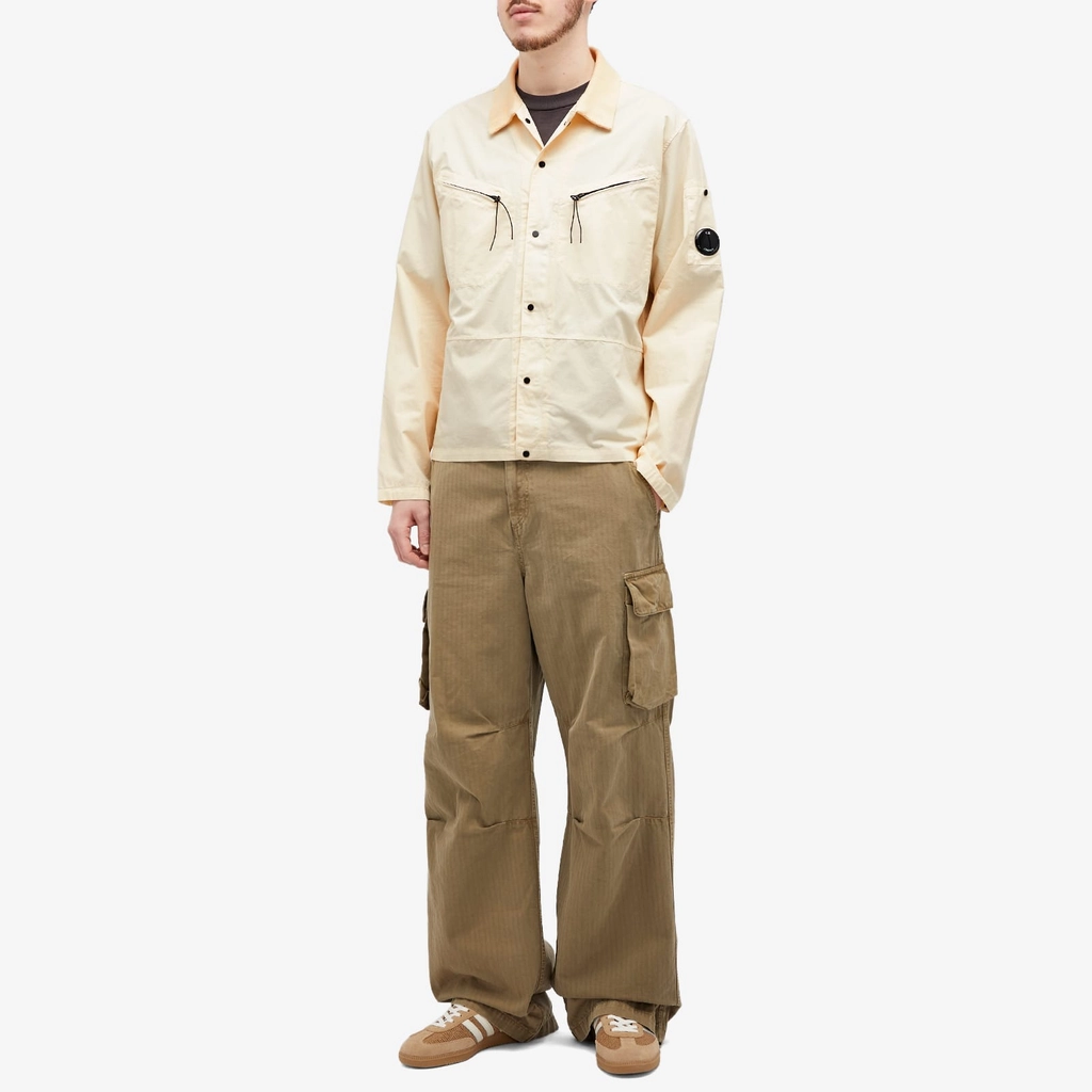 CP Company Men's Gabardine Lens Shirt Pistachio Shell
